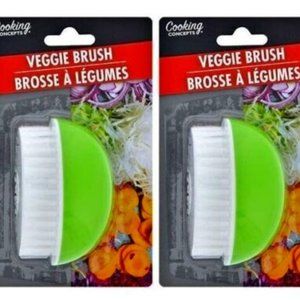 2x - Kitchen Fruit and Vegetable Brush, Green